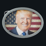 Donald Trump Ovale Gürtelschnalle<br><div class="desc">Porträt von Donald Trump,  das auf verschiedene Einzelteile gesetzt werden kann</div>