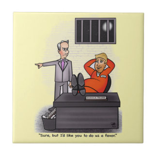 Donald Trump Pale Yellow Keramik Tile Fliese