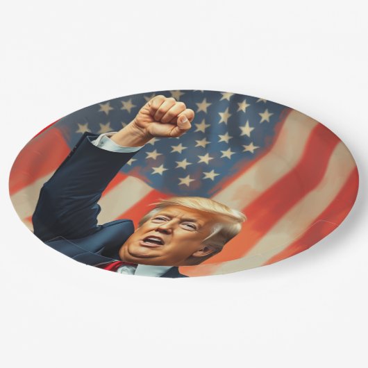 Donald Trump Pappteller (Schrägansicht)