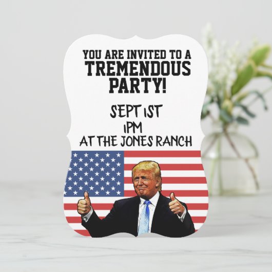 DONALD TRUMP-PARTY EINLADUNGEN ZURÜCK (Stehend Vorderseite)