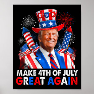 Donald Trump Patriotic Feuerwerk machen 4. Juli G Poster