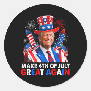 Donald Trump Patriotic Feuerwerk machen 4. Juli G Runder Aufkleber