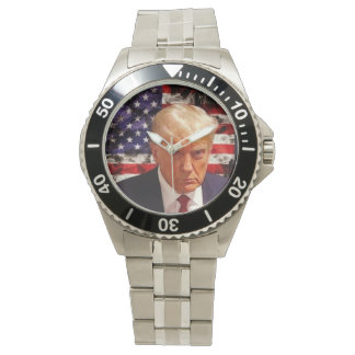 Donald Trump Patriotic Mugshot Art Watch Armbanduhr