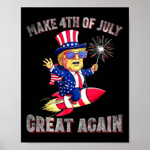 Donald Trump Patriotisches Feuerwerk macht 4. Juli Poster