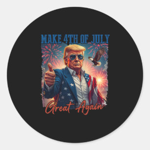 Donald Trump Patriotisches Feuerwerk Macht 4. Juli Runder Aufkleber