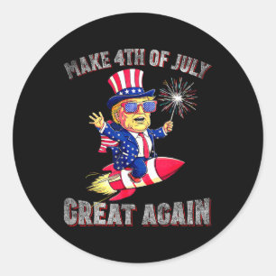 Donald Trump Patriotisches Feuerwerk Macht 4. Juli Runder Aufkleber
