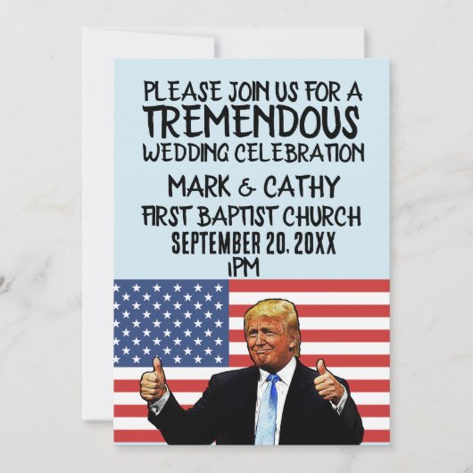 DONALD TRUMP - PERSONALISIERTE WEDING-EINLEITUNGEN EINLADUNG (Vorderseite)