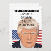 DONALD TRUMP PERSONALISIERTER GEBURTSTAGSINVITATIO EINLADUNG (Vorne/Hinten)