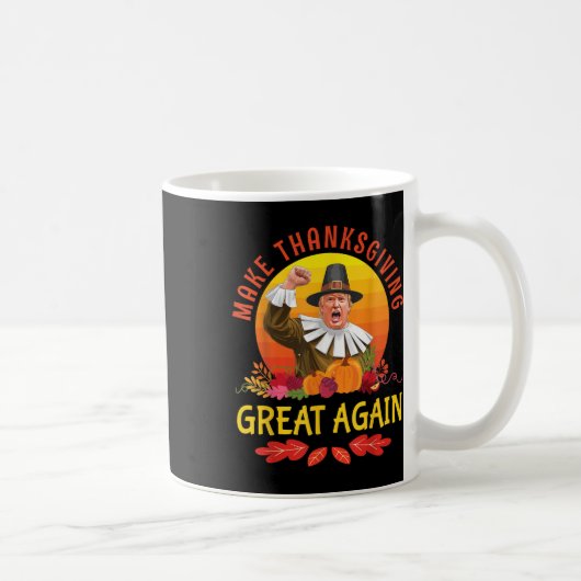 Donald Trump Pilgrim Costume Make Erntedank Gre Kaffeetasse (Rechts)
