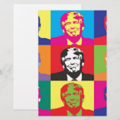 Donald Trump Pop Art Briefpapier (Vorne/Hinten)