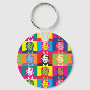 Donald Trump Pop Art Button Schlüsselanhänger