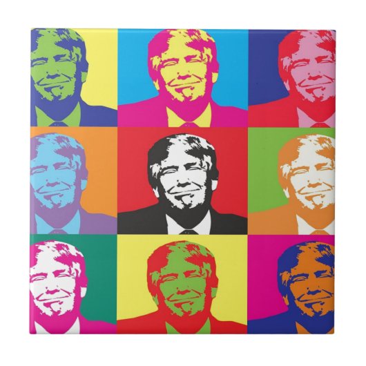 Donald Trump Pop Art Fliese (Vorderseite)