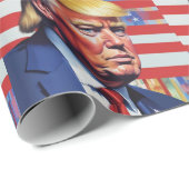 Donald Trump Pop Art Geschenkpapier (Rolleneckpunkt)