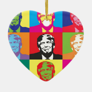 Donald Trump Pop Art Keramikornament