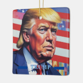 Donald Trump Pop Art Keramikornament (Links)