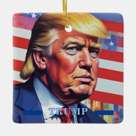 Donald Trump Pop Art Keramikornament (Vorderseite)
