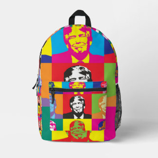 Donald Trump Pop Art Retro Politische Rastergrafik Bedruckter Rucksack