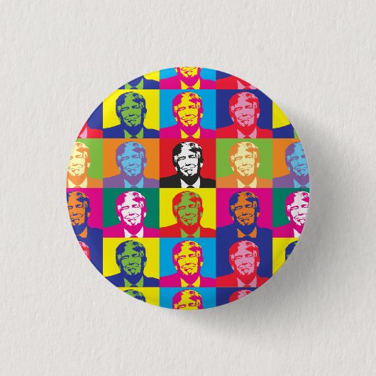 Donald Trump Pop Art Round Button Back Button (Vorderseite)
