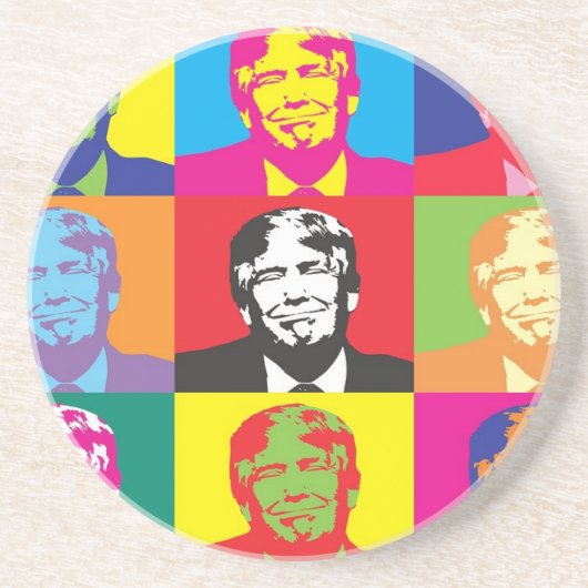 Donald Trump Pop Art Sandstein Untersetzer (Vorne)