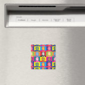 Donald Trump Pop Art Square Magnet (In Situ (Geschirrspüler))