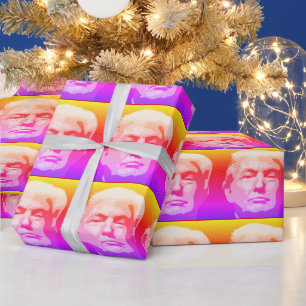 DONALD TRUMP POP ART WRAPPING PAPIER GESCHENKPAPIER