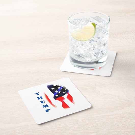 Donald Trump Pop Rechteckiger Pappuntersetzer (Vor Ort)