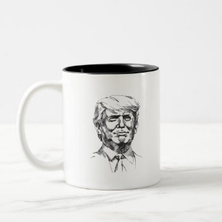 Donald Trump portrait ADD IHRE EIGENEN WORTE! Zweifarbige Tasse
