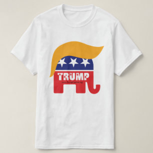 Donald Trump Präsident 2016 GOP Elefant Haar Logo T-Shirt