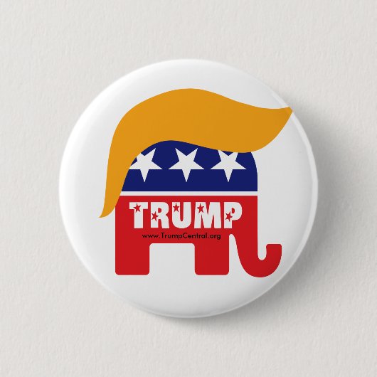 Donald Trump Präsident 2016 GOP Elephant Hair Logo Button (Vorderseite)