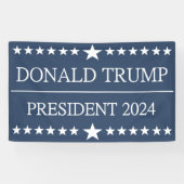 Donald Trump Präsident 2024 Fett Blue Banner (Horizontal)