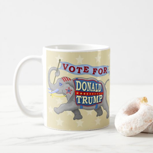 Donald Trump Präsident 2024 Republikanischer Elefa Kaffeetasse (Mit Donut)