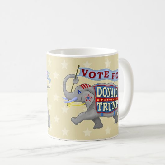 Donald Trump Präsident 2024 Republikanischer Elefa Kaffeetasse (VorderseiteRechts)