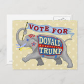 Donald Trump Präsident 2024 Republikanischer Elefa Postkarte (Vorne/Hinten)
