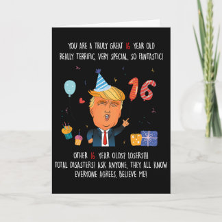 Donald Trump Präsident Lustig 16. Geburtstag Trump Karte
