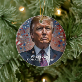 Donald Trump Präsident Modern Portrait Keramik Ornament