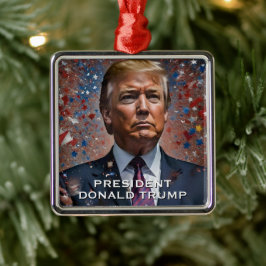 Donald Trump Präsident Modern Portrait Ornament Aus Metall