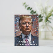 Donald Trump Präsident Modern Portrait Postkarte (Stehend Vorderseite)