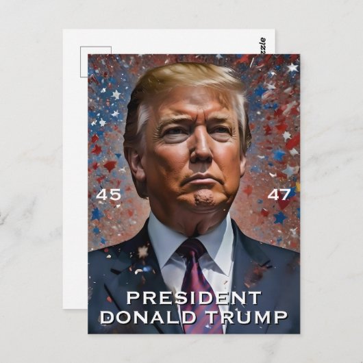 Donald Trump Präsident Modern Portrait Postkarte (Vorne/Hinten)