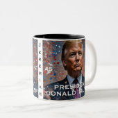 Donald Trump Präsident Modern Portrait Zweifarbige Tasse (VorderseiteRechts)