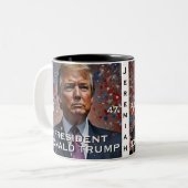 Donald Trump Präsident Modern Portrait Zweifarbige Tasse (Vorderseite Links)