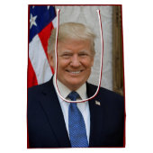 Donald Trump Präsident Portrait Mittlere Geschenktüte (Rückseite)