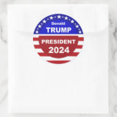 Donald Trump Präsident um 2024 Runder Aufkleber (Tasche)