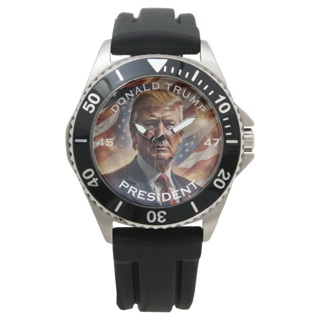 Donald Trump Presdent Portrait Armbanduhr (Vorderseite)