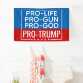 Donald Trump Pro-Life Pro-Gun Pro-Gott Pro-Trump Banner (Insitu)