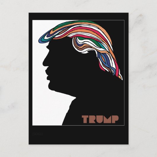 Donald Trump Psychedelic Combover Card Postkarte (Vorderseite)