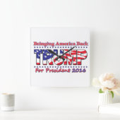 Donald Trump Quadratische Wanduhr (Zuhause)