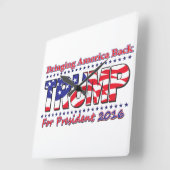 Donald Trump Quadratische Wanduhr (Winkel)