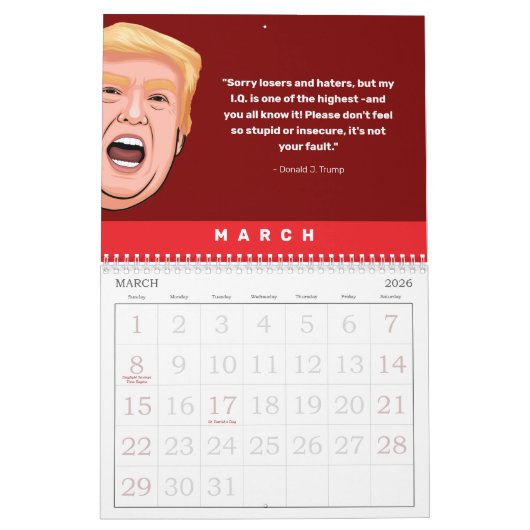 DONALD TRUMP-QUOTEN 2025 KALENDER (Mär 2026)