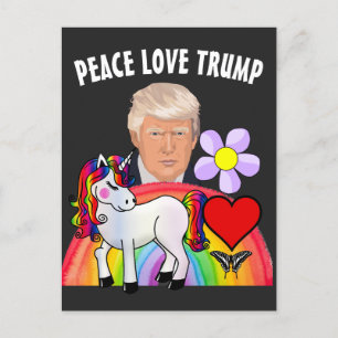 DONALD TRUMP RAINBOW UNICORN LIEBE POSTCARDS POSTKARTE