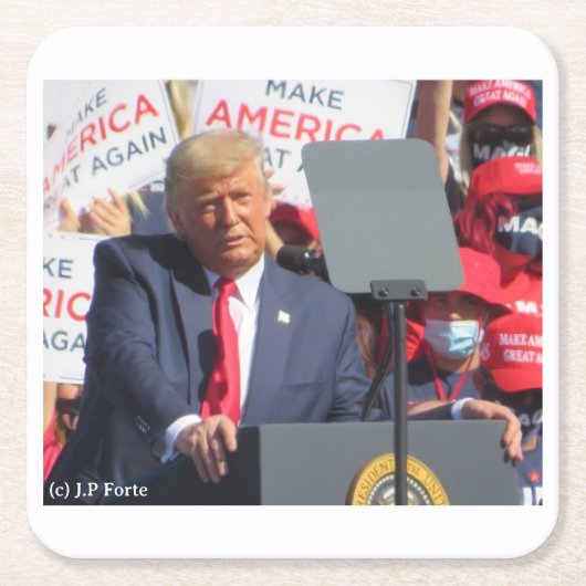 Donald Trump Rechteckiger Pappuntersetzer (Vorderseite)